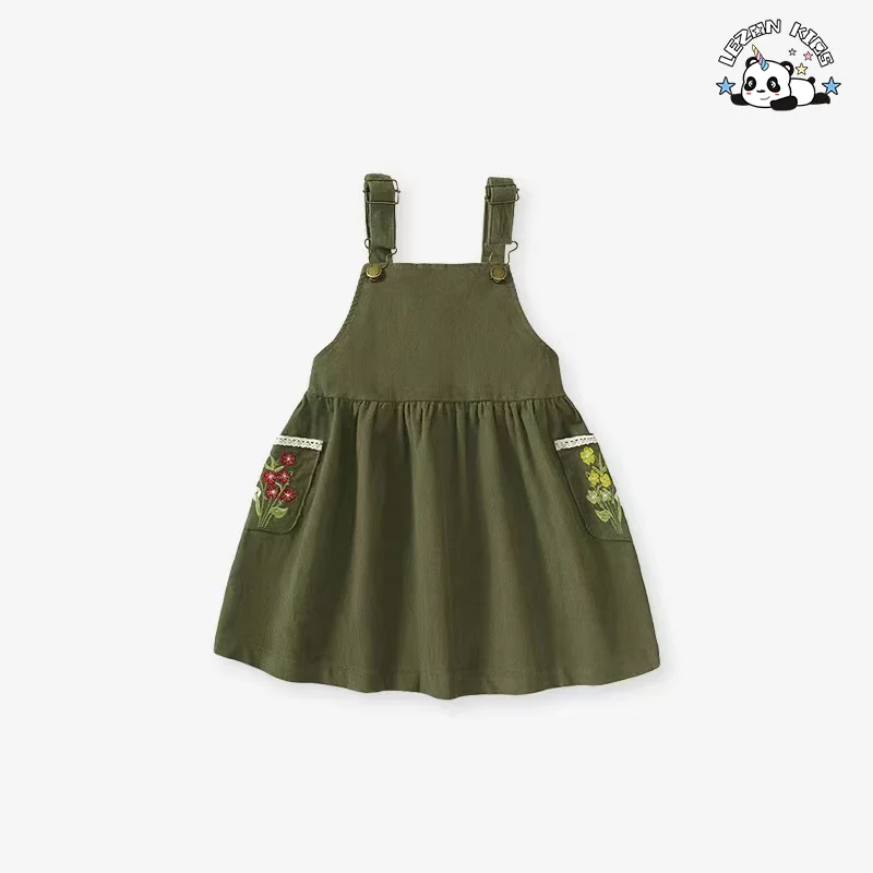 LEZONKIDS - Conjuntos de Roupas de Meninas Vendidos Diretamente Conjuntos de Saia Estampada com Flores de Manga Longa para Idades 14 Estilo Boutique Casual